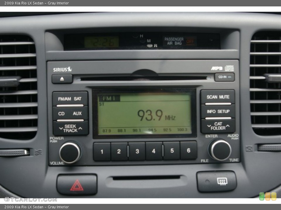Gray Interior Controls for the 2009 Kia Rio LX Sedan #52359381