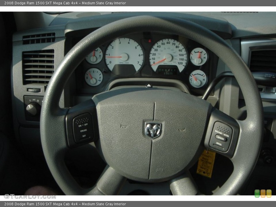 Medium Slate Gray Interior Steering Wheel for the 2008 Dodge Ram 1500 SXT Mega Cab 4x4 #52361292
