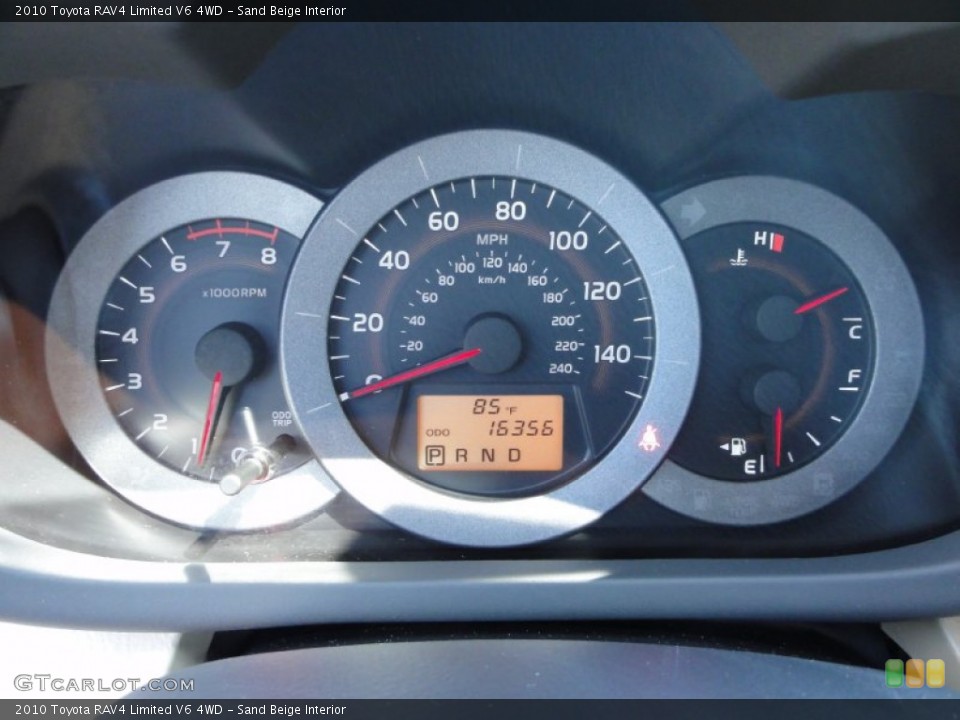 Sand Beige Interior Gauges for the 2010 Toyota RAV4 Limited V6 4WD #52368235
