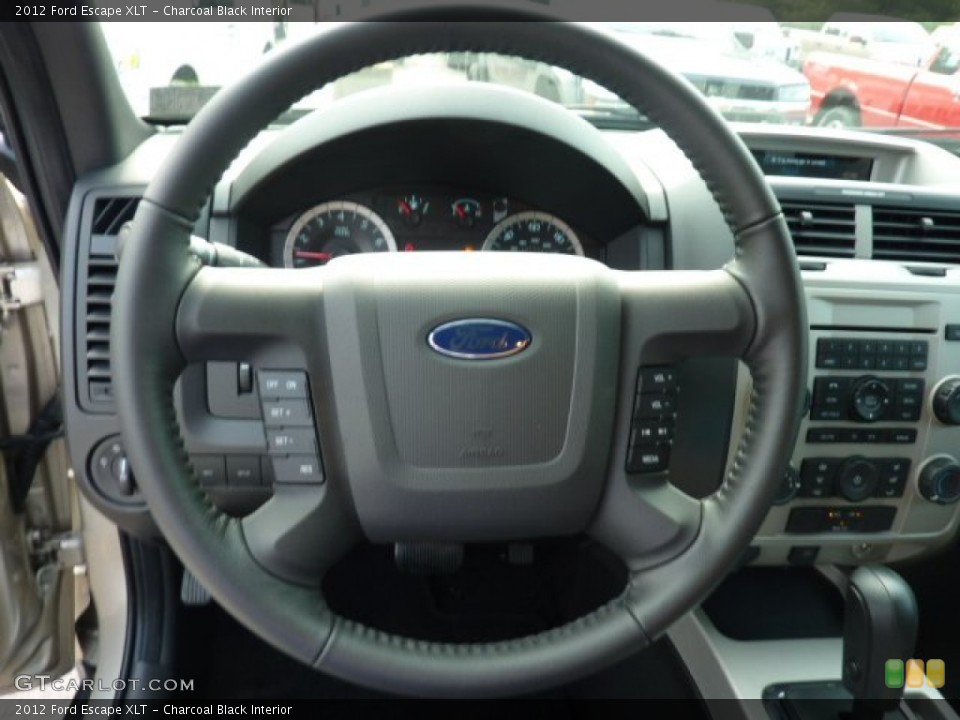 Charcoal Black Interior Steering Wheel for the 2012 Ford Escape XLT #52372693