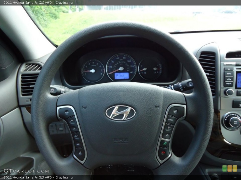 Gray Interior Steering Wheel for the 2011 Hyundai Santa Fe GLS AWD #52374076