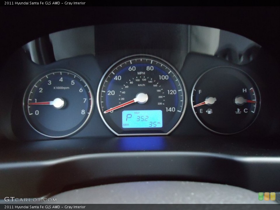 Gray Interior Gauges for the 2011 Hyundai Santa Fe GLS AWD #52374091