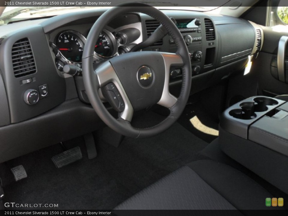 Ebony Interior Dashboard for the 2011 Chevrolet Silverado 1500 LT Crew Cab #52374901