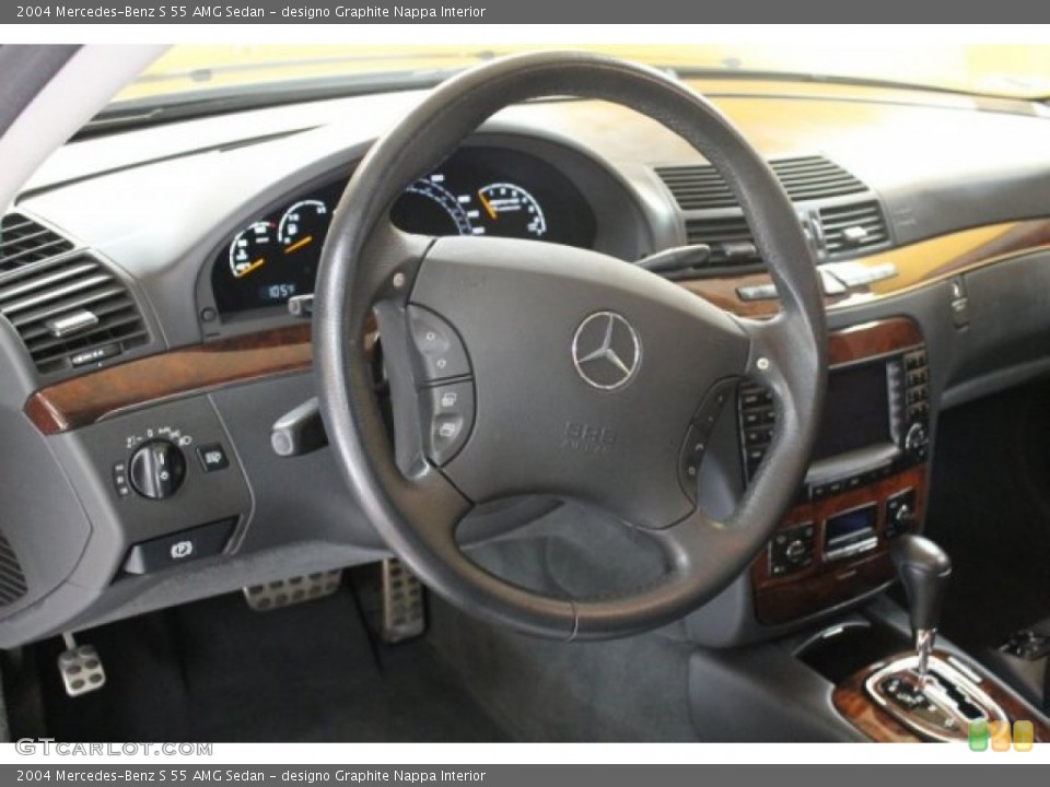 designo Graphite Nappa Interior Steering Wheel for the 2004 Mercedes-Benz S 55 AMG Sedan #52382959