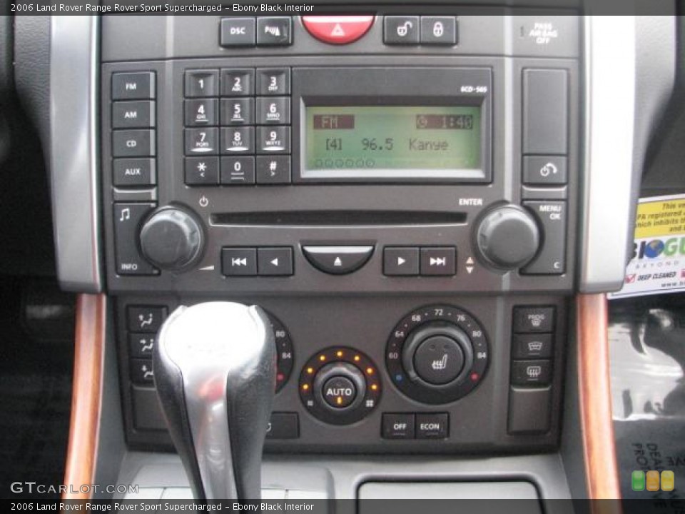 Ebony Black Interior Controls for the 2006 Land Rover Range Rover Sport Supercharged #52393959