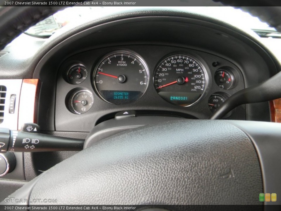 Ebony Black Interior Gauges for the 2007 Chevrolet Silverado 1500 LTZ Extended Cab 4x4 #52400271