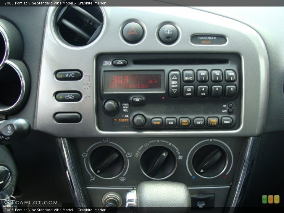 Graphite Interior Controls for the 2005 Pontiac Vibe  #52400334