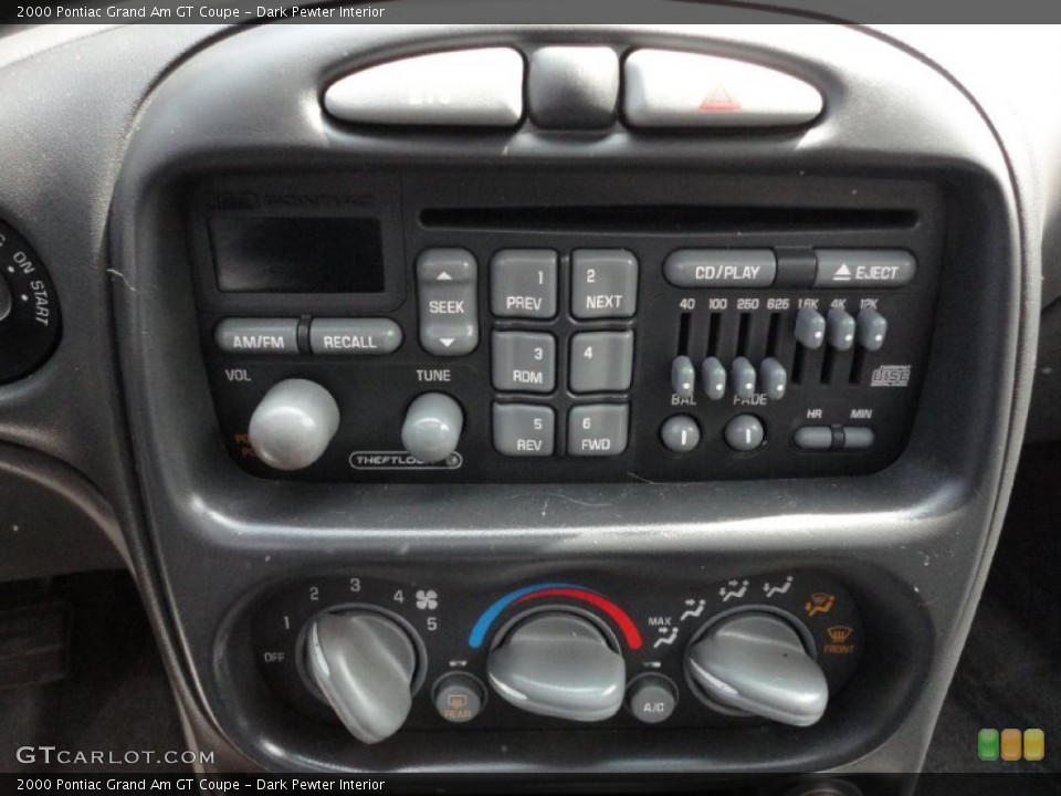 Dark Pewter Interior Controls for the 2000 Pontiac Grand Am GT Coupe #52402197