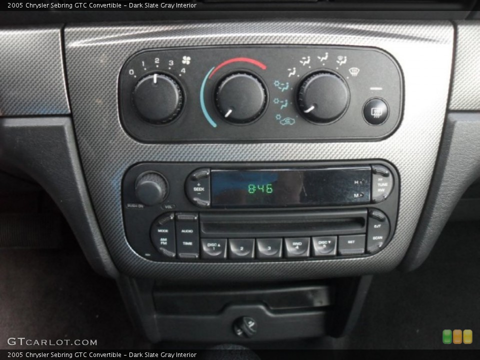 Dark Slate Gray Interior Controls for the 2005 Chrysler Sebring GTC Convertible #52404810