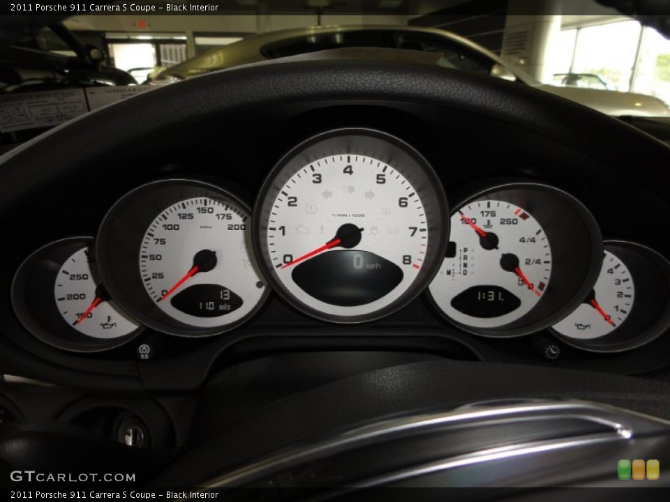 Black Interior Gauges for the 2011 Porsche 911 Carrera S Coupe #52406607