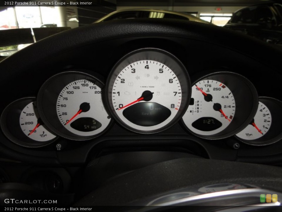 Black Interior Gauges for the 2012 Porsche 911 Carrera S Coupe #52407090