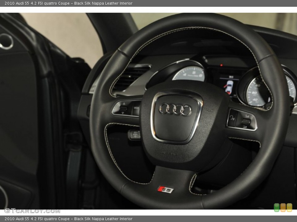 Black Silk Nappa Leather Interior Steering Wheel for the 2010 Audi S5 4.2 FSI quattro Coupe #52421559