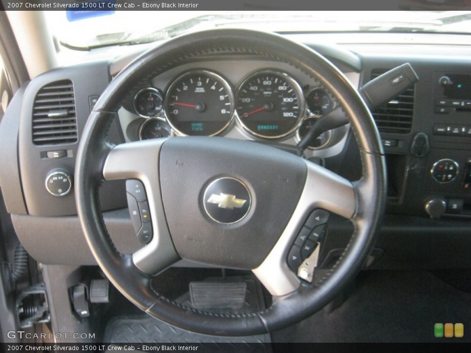 Ebony Black Interior Steering Wheel for the 2007 Chevrolet Silverado 1500 LT Crew Cab #52421697