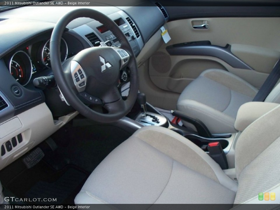 Beige Interior Prime Interior for the 2011 Mitsubishi Outlander SE AWD #52424979