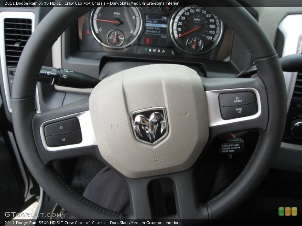Dark Slate/Medium Graystone Interior Steering Wheel for the 2011 Dodge Ram 5500 HD SLT Crew Cab 4x4 Chassis #52426134