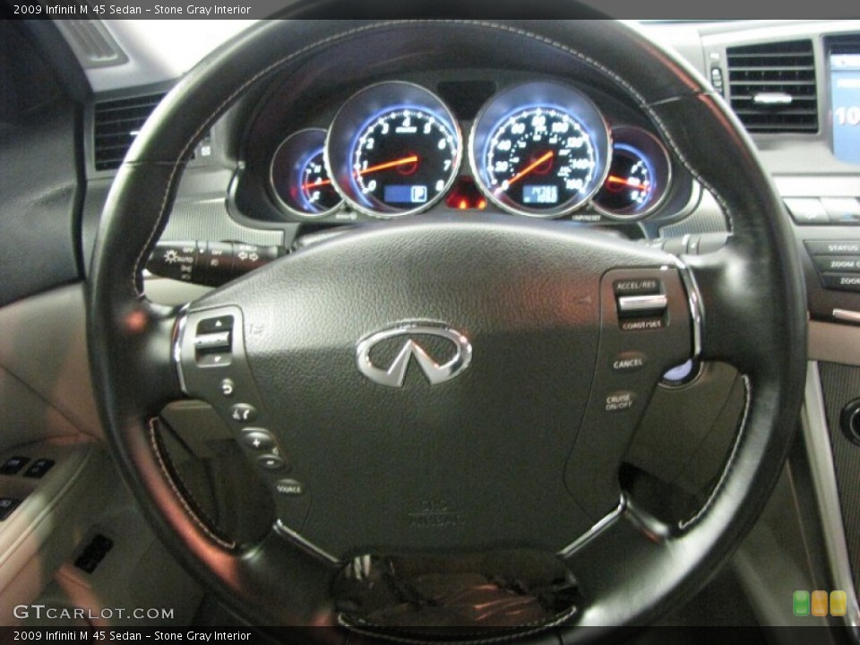 Stone Gray Interior Steering Wheel for the 2009 Infiniti M 45 Sedan #52427130