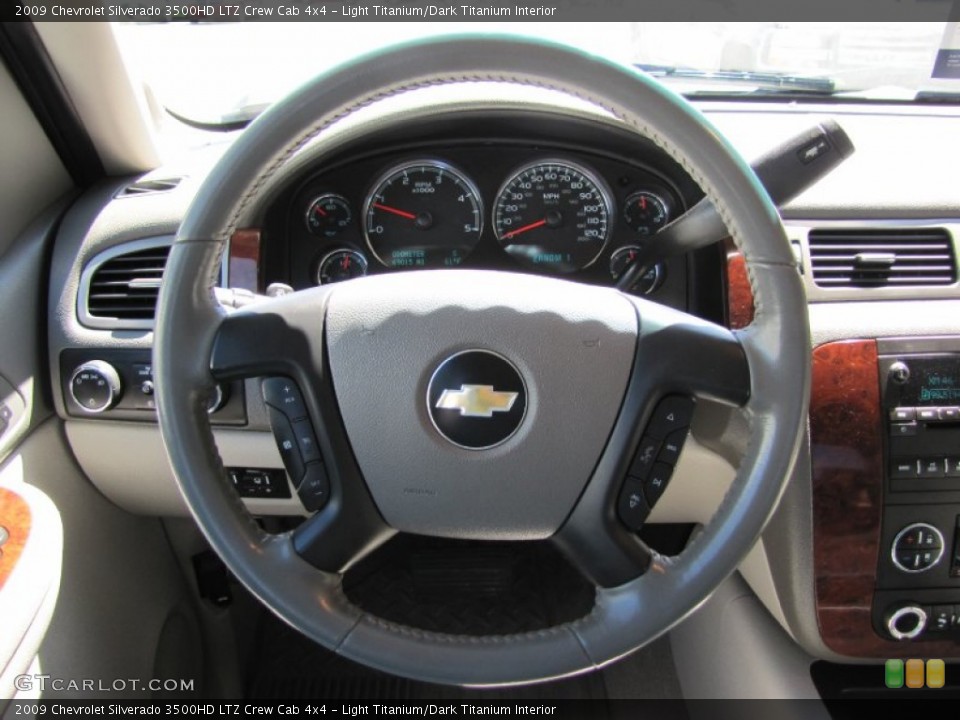 Light Titanium/Dark Titanium Interior Steering Wheel for the 2009 Chevrolet Silverado 3500HD LTZ Crew Cab 4x4 #52429104