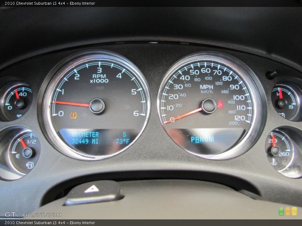 Ebony Interior Gauges for the 2010 Chevrolet Suburban LS 4x4 #52430007