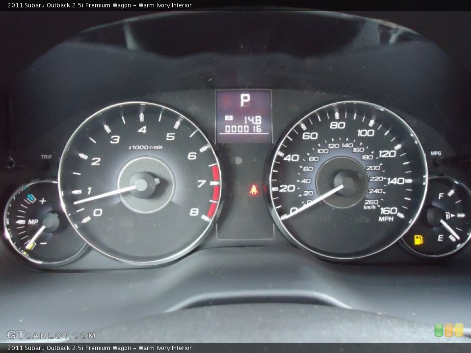 Warm Ivory Interior Gauges for the 2011 Subaru Outback 2.5i Premium Wagon #52437066