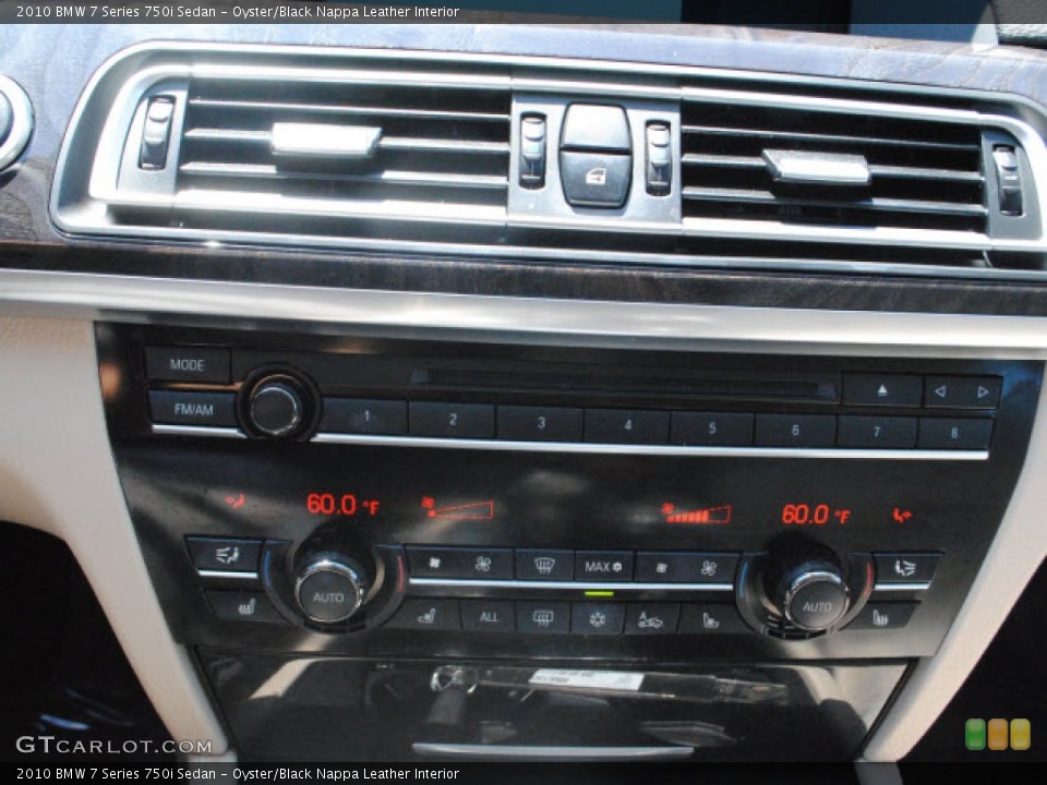 Oyster/Black Nappa Leather Interior Controls for the 2010 BMW 7 Series 750i Sedan #52439089