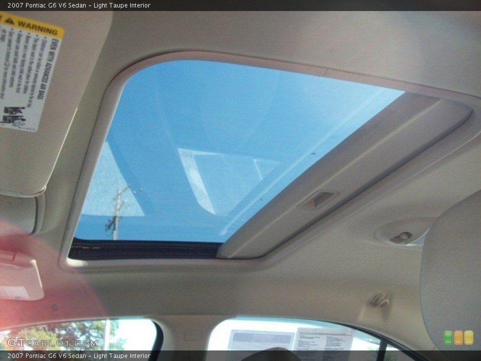 Light Taupe Interior Sunroof for the 2007 Pontiac G6 V6 Sedan #52439929