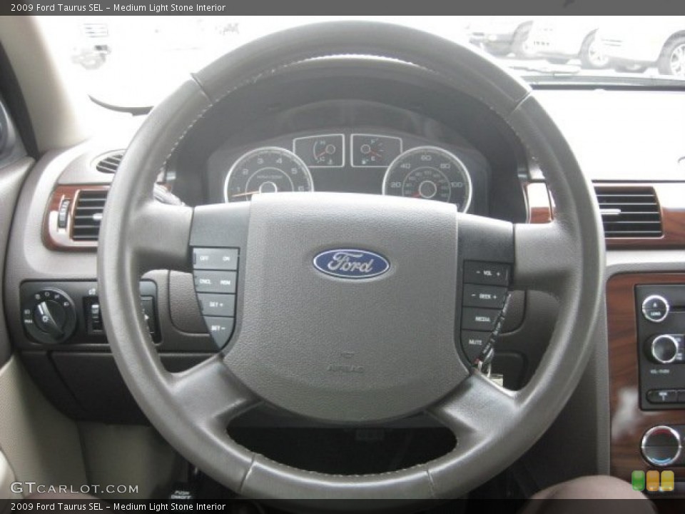 Medium Light Stone Interior Steering Wheel for the 2009 Ford Taurus SEL #52441102