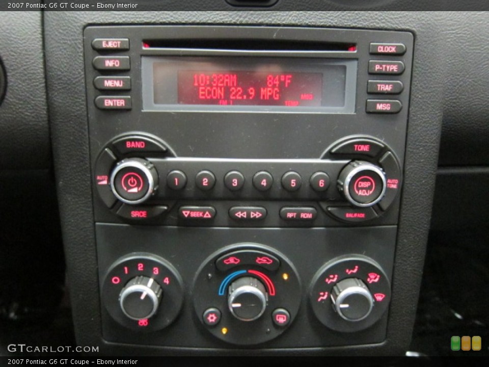 Ebony Interior Controls for the 2007 Pontiac G6 GT Coupe #52442668