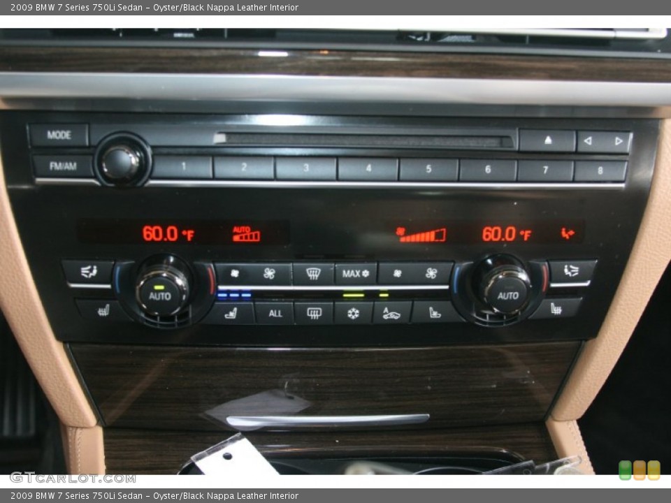 Oyster/Black Nappa Leather Interior Controls for the 2009 BMW 7 Series 750Li Sedan #52451842