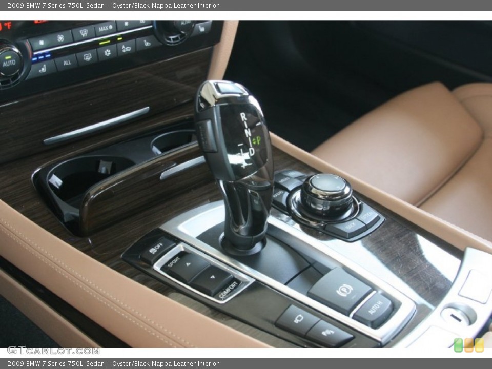Oyster/Black Nappa Leather Interior Transmission for the 2009 BMW 7 Series 750Li Sedan #52451851