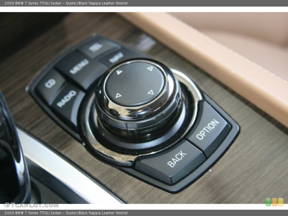 Oyster/Black Nappa Leather Interior Controls for the 2009 BMW 7 Series 750Li Sedan #52451857