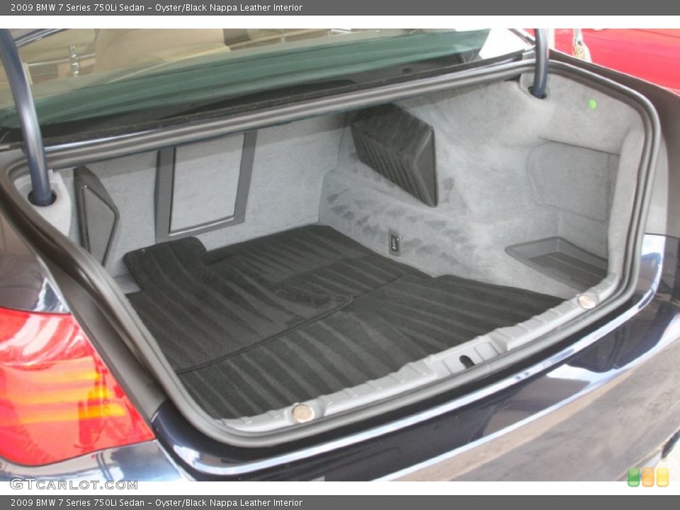 Oyster/Black Nappa Leather Interior Trunk for the 2009 BMW 7 Series 750Li Sedan #52451938