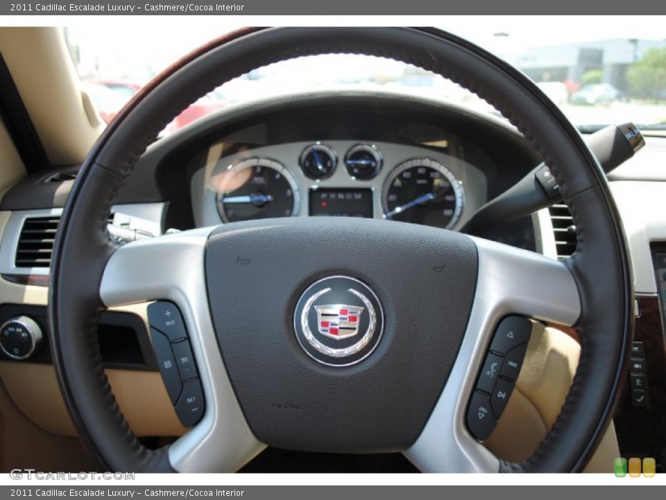 Cashmere/Cocoa Interior Steering Wheel for the 2011 Cadillac Escalade Luxury #52455464