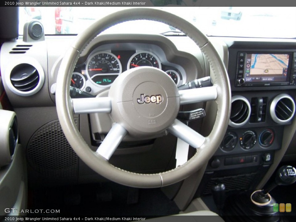 Dark Khaki/Medium Khaki Interior Steering Wheel for the 2010 Jeep Wrangler Unlimited Sahara 4x4 #52461614