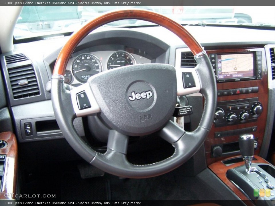 Saddle Brown/Dark Slate Gray Interior Steering Wheel for the 2008 Jeep Grand Cherokee Overland 4x4 #52461916
