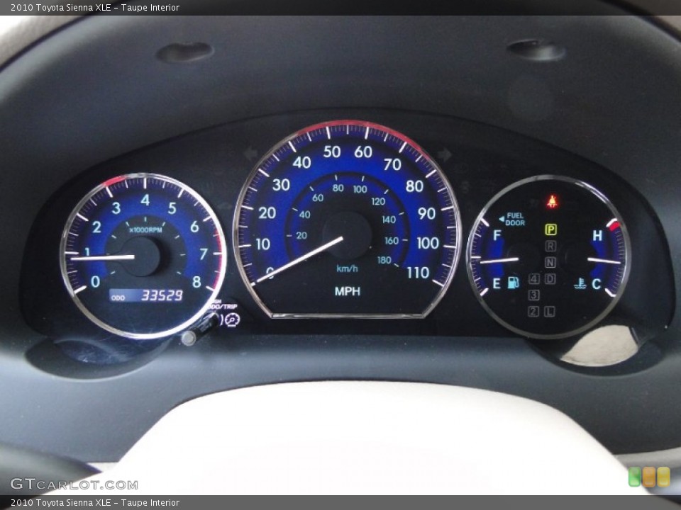 Taupe Interior Gauges for the 2010 Toyota Sienna XLE #52462568