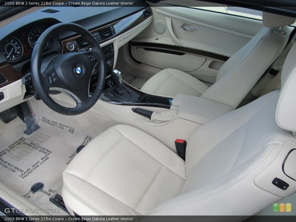 Cream Beige Dakota Leather Interior Photo for the 2009 BMW 3 Series 328xi Coupe #52468469