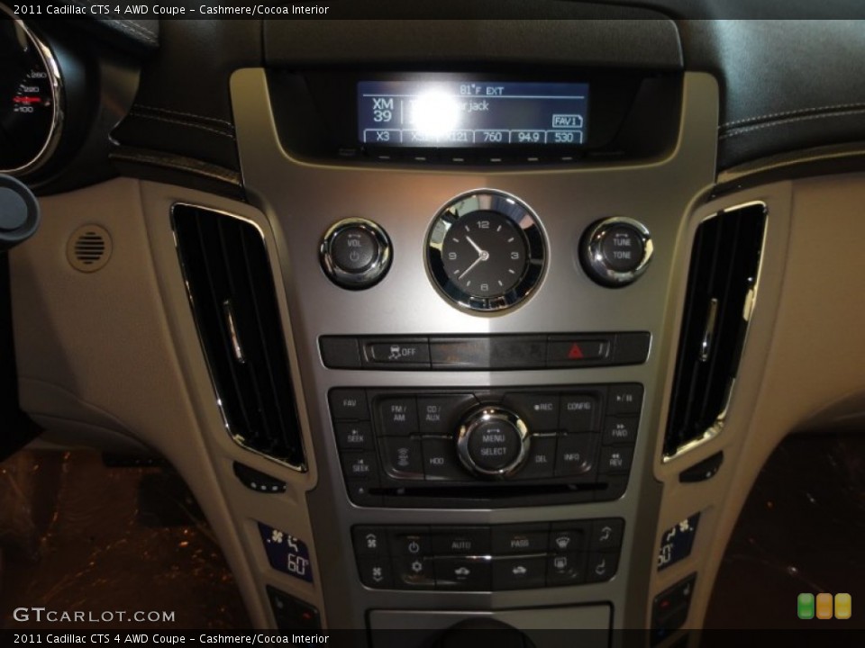 Cashmere/Cocoa Interior Controls for the 2011 Cadillac CTS 4 AWD Coupe #52468721