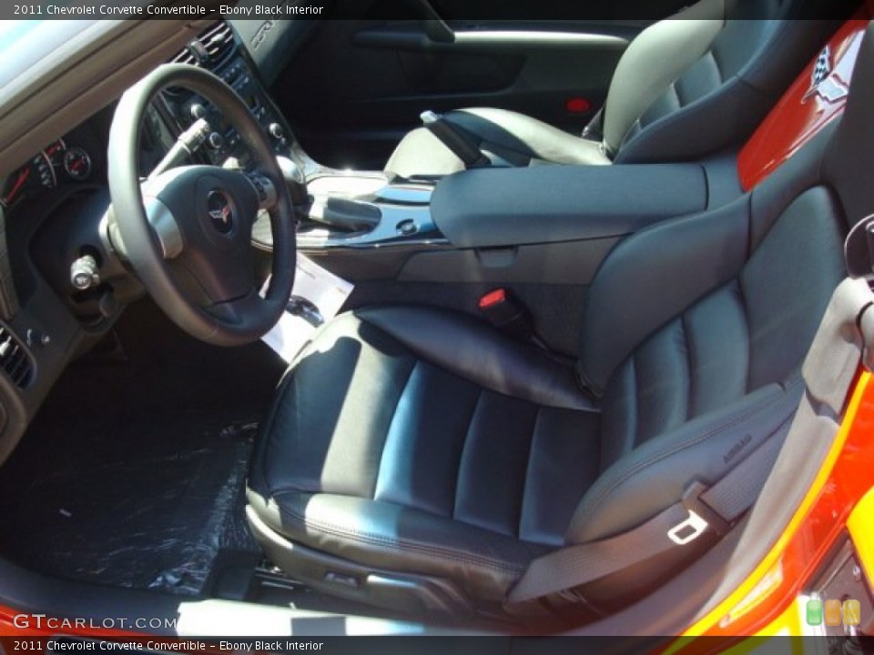 Ebony Black Interior Photo for the 2011 Chevrolet Corvette Convertible #52483133