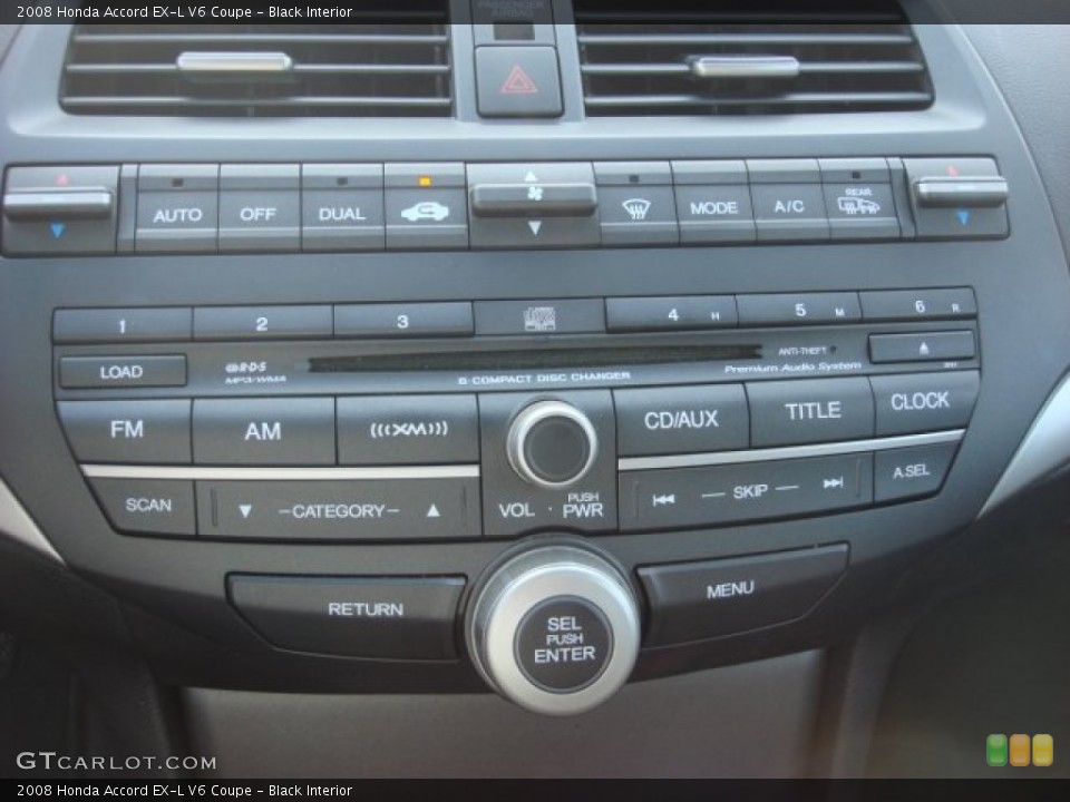 Black Interior Controls for the 2008 Honda Accord EX-L V6 Coupe #52485170