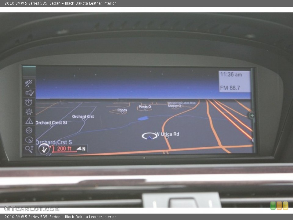 Black Dakota Leather Interior Navigation for the 2010 BMW 5 Series 535i Sedan #52498910