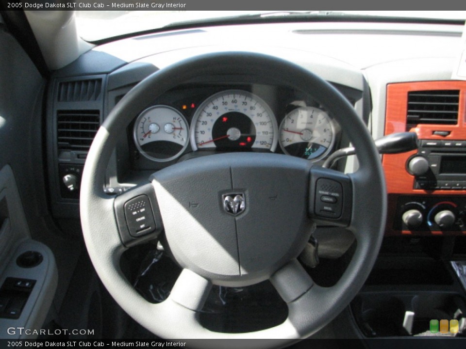 Medium Slate Gray Interior Steering Wheel for the 2005 Dodge Dakota SLT Club Cab #52513608