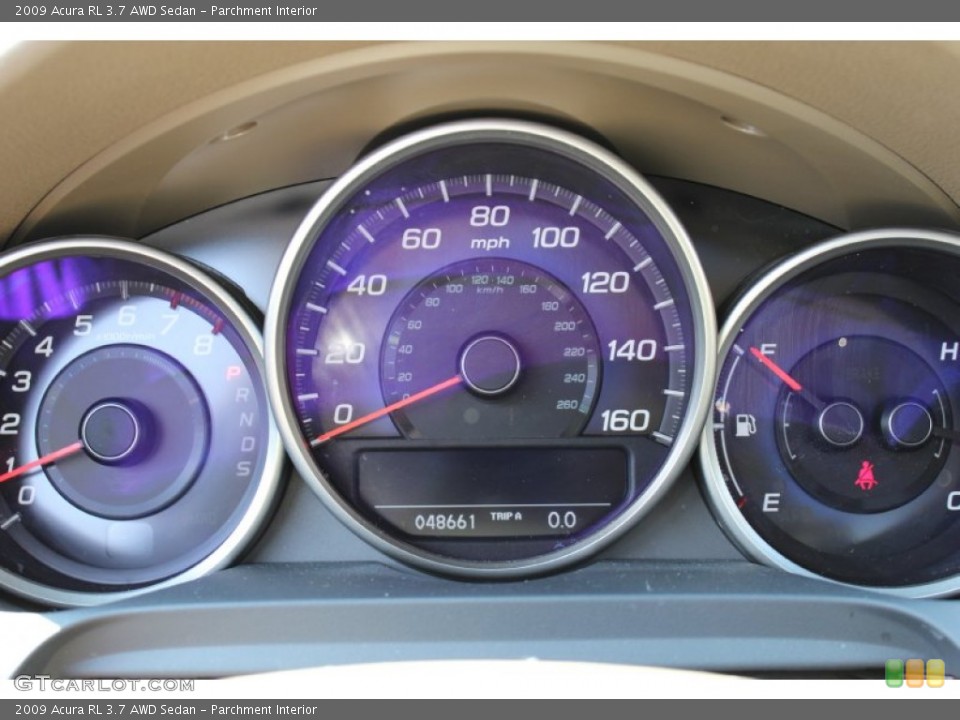 Parchment Interior Gauges for the 2009 Acura RL 3.7 AWD Sedan #52518027