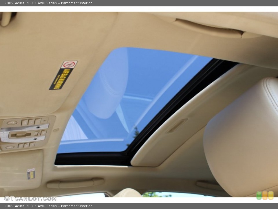 Parchment Interior Sunroof for the 2009 Acura RL 3.7 AWD Sedan #52518072