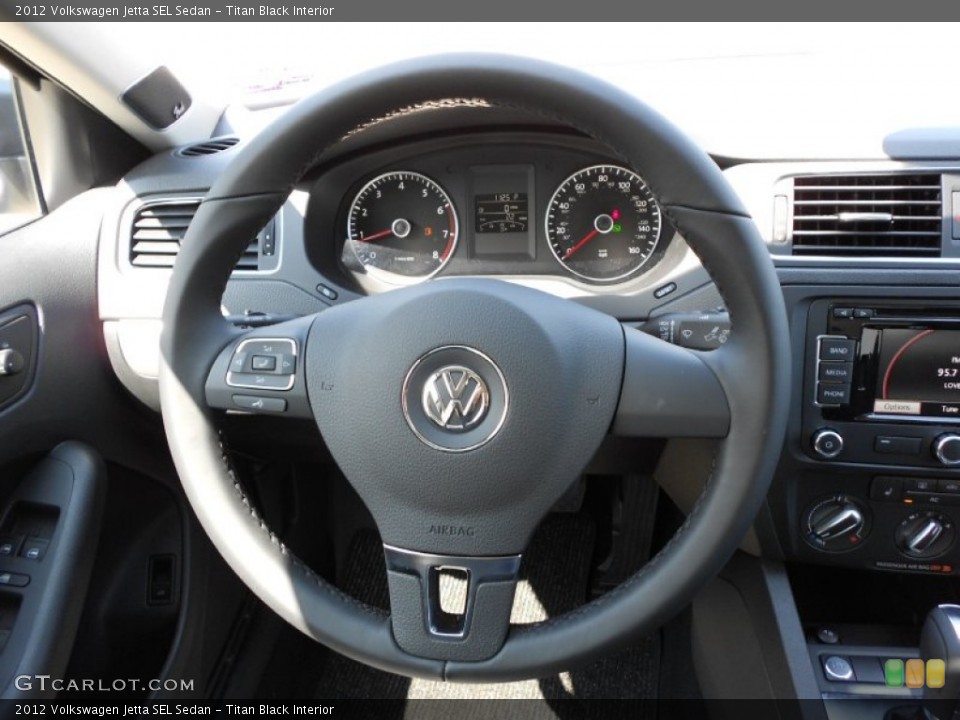 Titan Black Interior Steering Wheel for the 2012 Volkswagen Jetta SEL Sedan #52519344