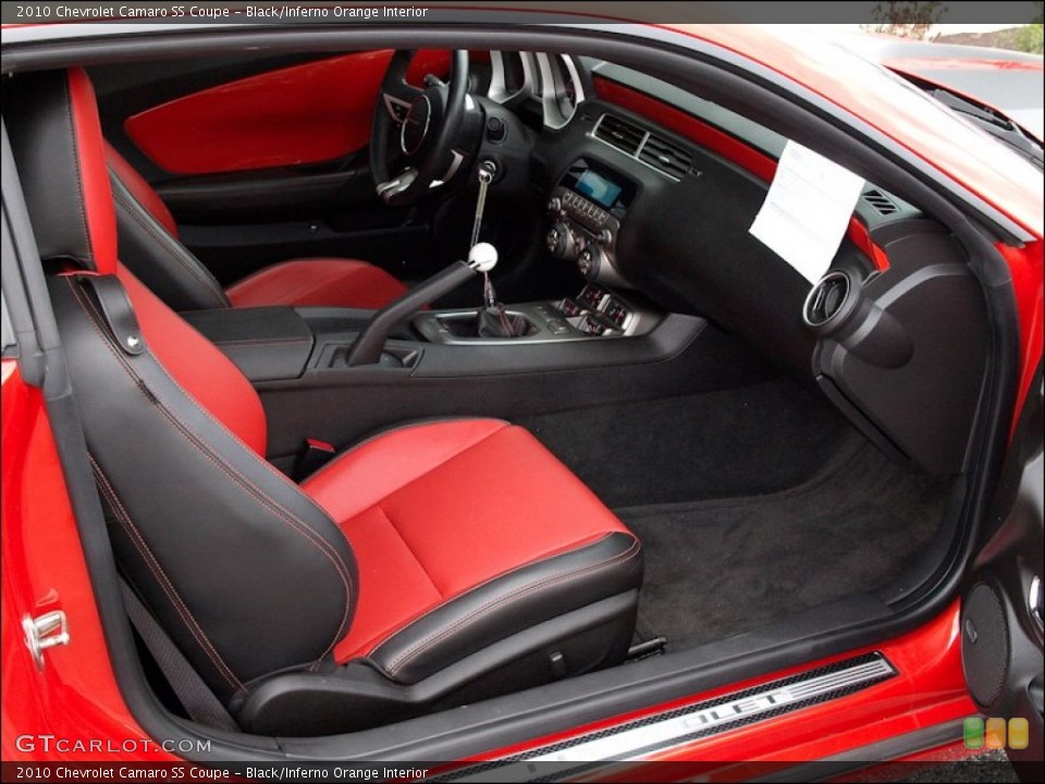 Black/Inferno Orange Interior Photo for the 2010 Chevrolet Camaro SS Coupe #52520019