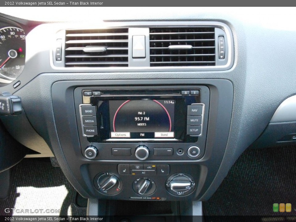 Titan Black Interior Controls for the 2012 Volkswagen Jetta SEL Sedan #52520106
