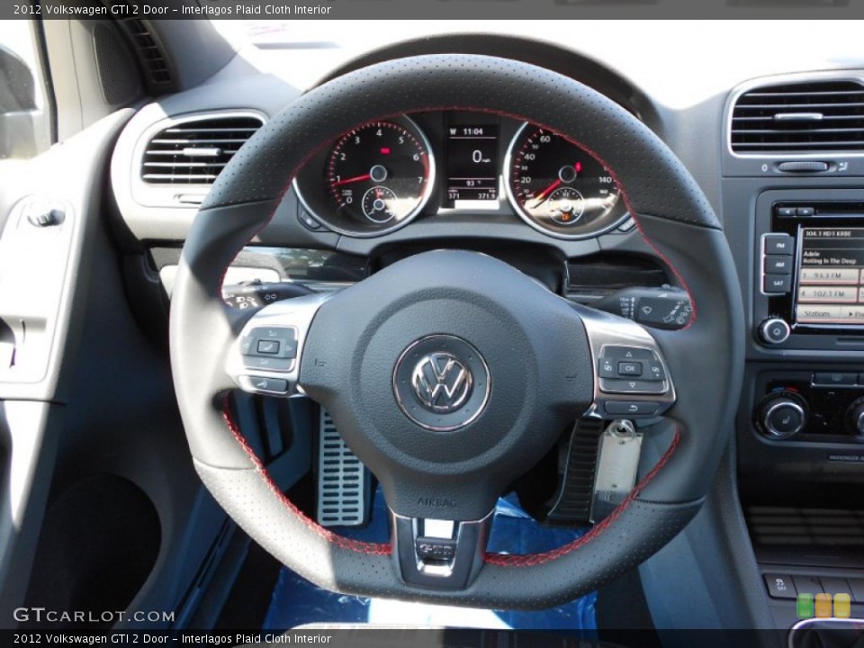 Interlagos Plaid Cloth Interior Steering Wheel for the 2012 Volkswagen GTI 2 Door #52521168
