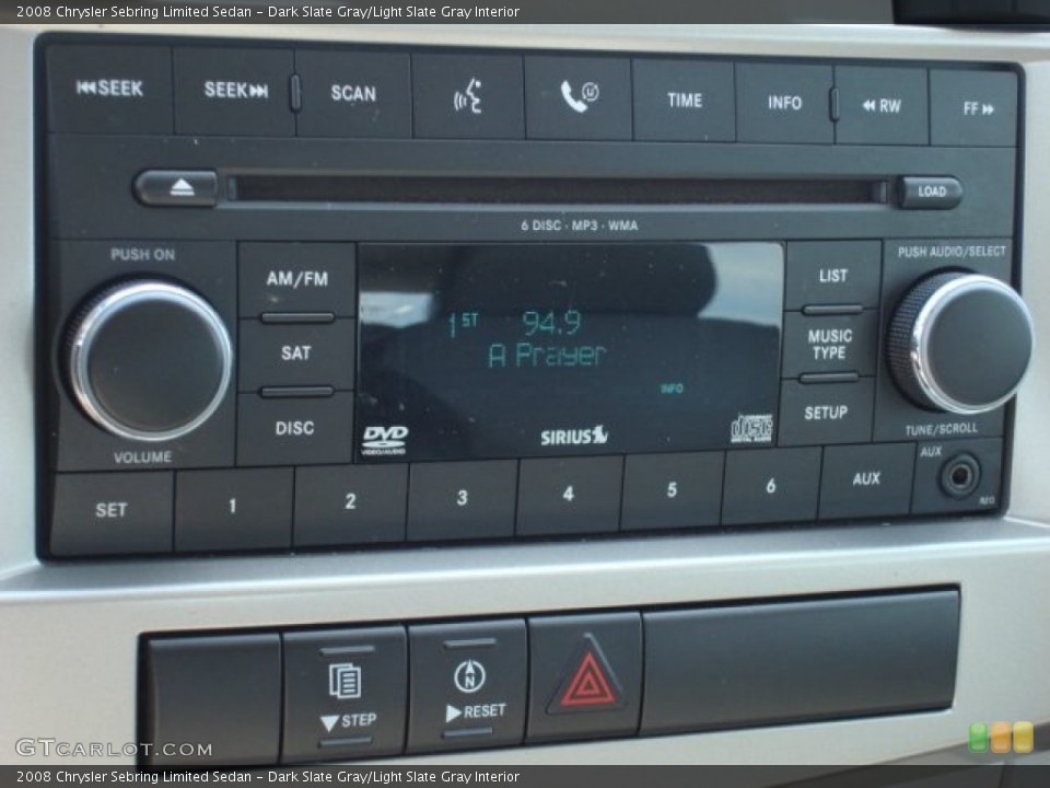 Dark Slate Gray/Light Slate Gray Interior Controls for the 2008 Chrysler Sebring Limited Sedan #52521657