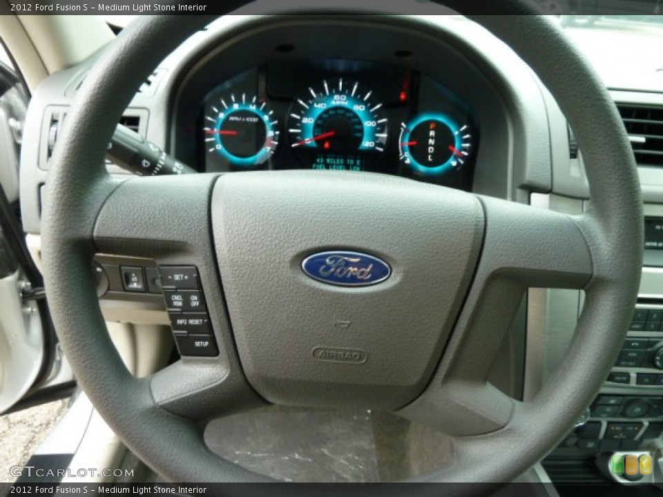Medium Light Stone Interior Steering Wheel for the 2012 Ford Fusion S #52522260
