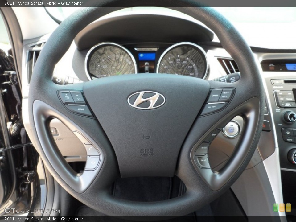 Gray Interior Steering Wheel for the 2011 Hyundai Sonata Hybrid #52522890